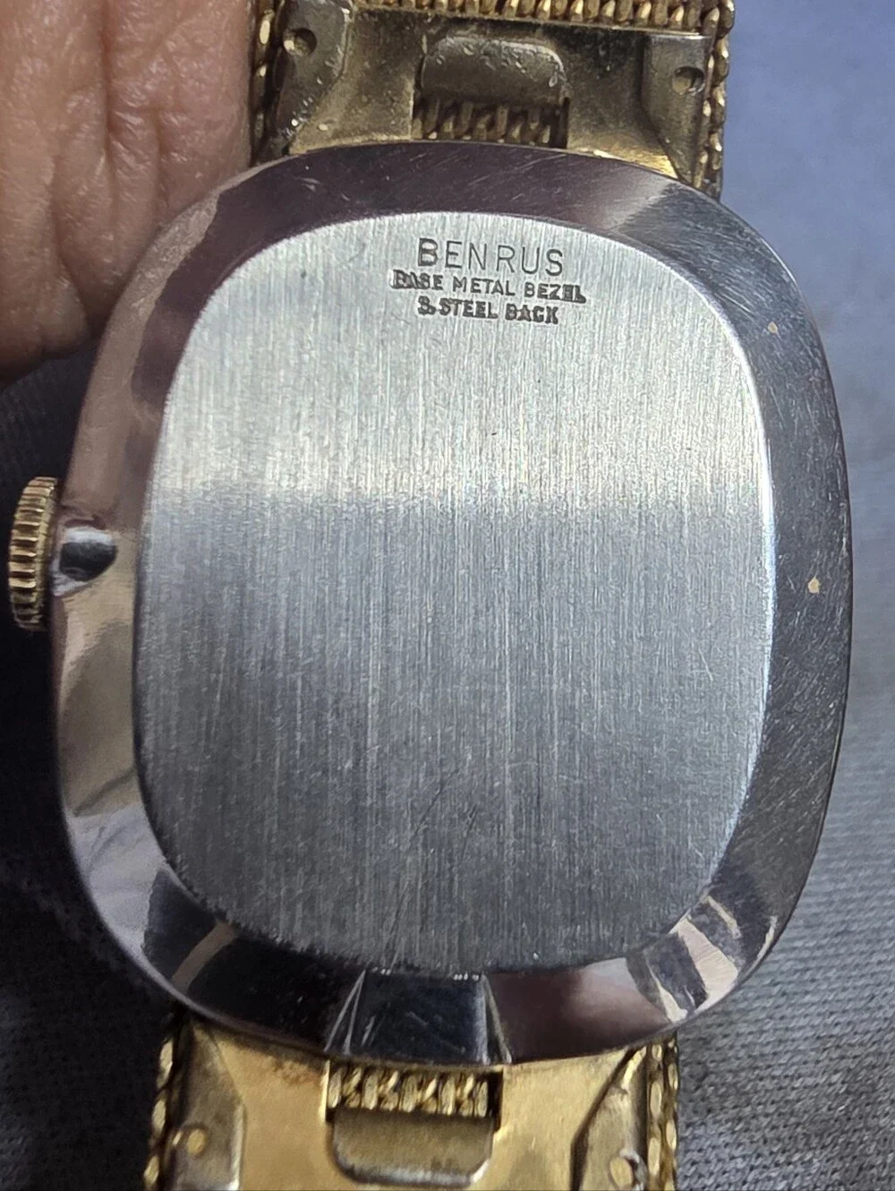 Benrus Gold Mesh Bracelet Watch - Gold Dial